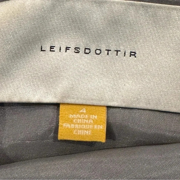 Leifsdottitr Anthropologie Paso Dot Black Gray Silk Blend Mini Dress Siz… - Picture 12 of 16